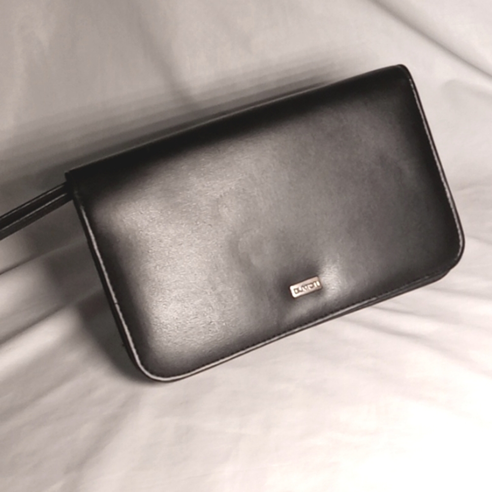 Buxton Black Vegan Leather Clutch Wallet